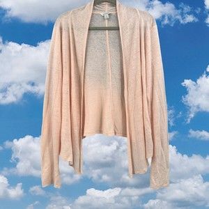 Sundance Medium Linen Open Knit Pink Cardigan Lightweight Sweater